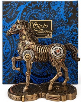Enestående Steampunk Hest: Unik Bronze Kunst – Drømmenes Mekanik!