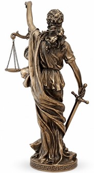 GAVE TIL JURIST. Eksklusiv bronze figur af Justitia gudinde