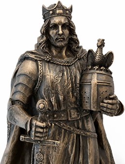 GAVER TIL MÆND. Flot dekorativ bronze figur af Kong Arthur