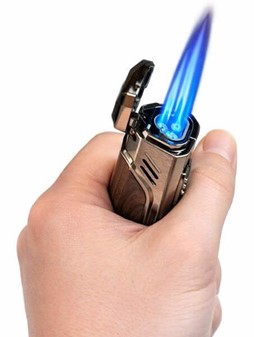 Eksklusiv Cigar Lighter. Tre Jet Flammer - Perfekt Gaveidé i Mahogni