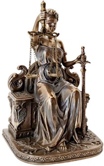 Themis figur. Retfærdigheds gudinde, skabt til advokater med stil