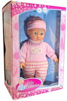 Sødt legetøj, Simba Toys Dukke nyfødt med tøj og tilbehør. H. 30 cm