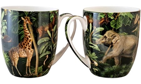 PORCELÆN KRUS. Savanne Kaffe: Vilde Dyr på Dine Krus