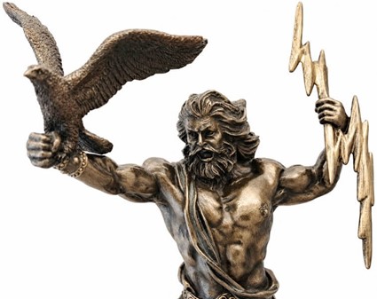 ZEUS MED ØRN. Smuk Veronese figur af græske gud til kontor dekoration