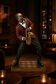 Unik Jazz Saxofonist Figur. Kunst, Passion og Perfekt Gave til Musiker