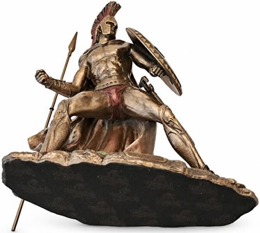 Leonidas Figur. Imponerende Spartanske Konge i Bronze