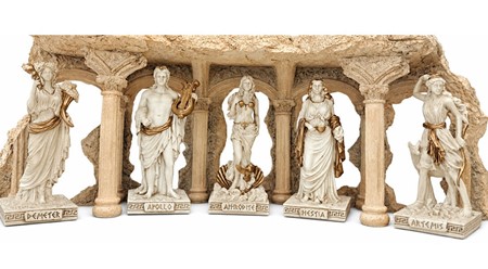 Imponerende dekorativ figurer sæt. Pantheon af de 12 græske guder