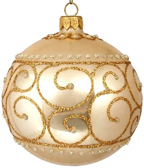 Fang Julens Lys: Gyldne Drømme Julekugler Glas. Ø 8 cm 6 stk. i æske