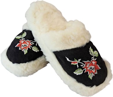 RULAMSHJEMMESKO. Uld sutsko med broderi til kvinder. Hurtig levering✓