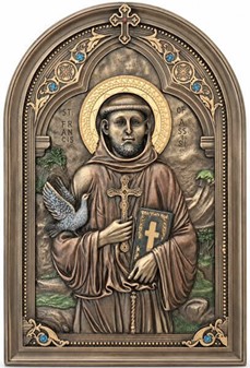 Sankt Frans af Assisi ikon. Unik Indretning og Tidløs Inspiration