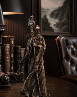 Oplev Mystisk Skønhed med Merlin. Bronze Dekorativ Figur til Hjemmet