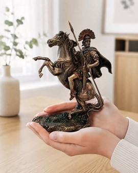 GAVE HAM. Imporedende bronze skulptur af Romerske centurion på hest