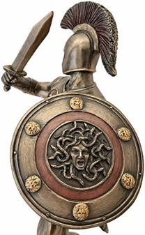 GRÆSKE HELTE. Bronze figur af Hektor den tapreste af trojanske krigere