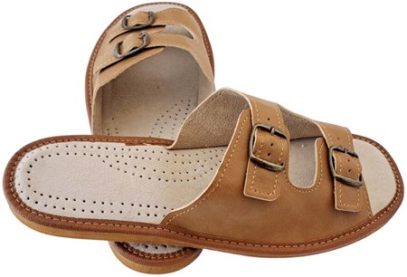 SOMMER LÆDER SLIPPERS HERRE. hjemme sandaler til manden med spænder