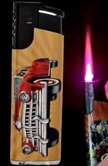LIGHTER MED BILLEDE. Engangslightere med billeder af retro biler 5 stk