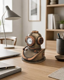 GAVE TIL DYKKER. Unik Veronese figur i form Steampunk dykkerhjelm