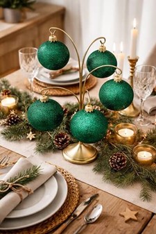 Ekstremt grønne, skinnende med glitter glas julekugler, Ø 8 cm 6 stk