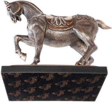 Gave til Rytter. Bronze Hestefigur. Symbol på Styrke, Frihed, Skønhed