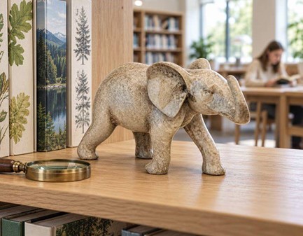 Elegant Granit Elefant Figur. Et symbol på styrke og lykke som gave