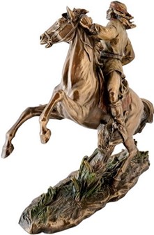 INDIANER FIGUR. Apache på hest, bronze dekoration til hjemmet