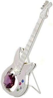 Gave til guitarist. Forsølvet lille figur af en elektrisk guitar