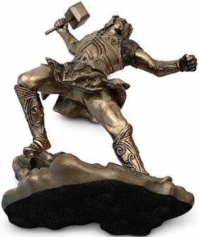Thor Figur med Mjølner – Eksklusiv Statue til Det Moderne Hjem
