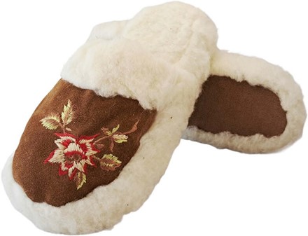RULAMSHJEMMESKO. Uld sutsko med broderi til kvinder. Hurtig levering✓