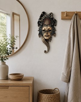 BILLIG VÆGDEKORATION. Bronzebelagt venetianske maske, bolig ting