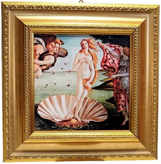 MALERIER REPRODUKTIONER. Smuk miniature af "Venus' fødsel" Botticelli