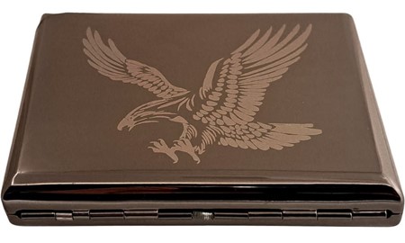 Grafitfarvet metal cigare tetui med lighter. Til 20 stk cigaretter