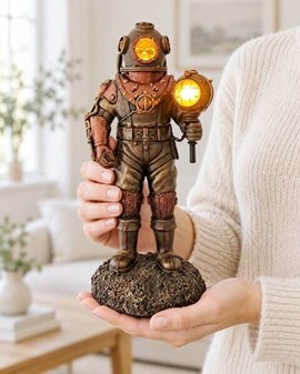 DEKORATION HJEMMET. Steampunk Veronese figur af døde dykker med LED