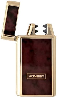 Luksuriøs USB Cigaret Lighter. Dobbelt Elektrisk Lysbue, Mahogni Farve