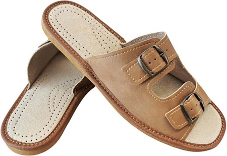 SOMMER LÆDER SLIPPERS HERRE. hjemme sandaler til manden med spænder