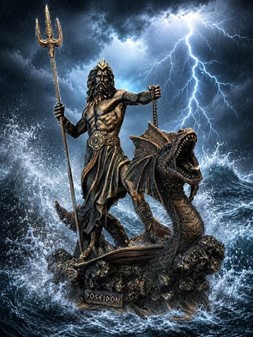 POSEIDON. Figur som gave til manden som har alt og gave til hjem