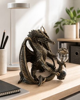 TIMEGLAS. Unik Veronese skulptur af dragen med timeglas i hænderne