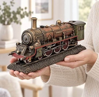 Steampunk Damplokomotiv Figur – En nostalgisk rejse i miniature!