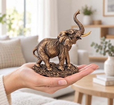 Lille Elefant Figur. Bronze Dekoration – Perfekt Gave til Hjemmet