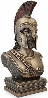 GAVE TIL BEDSTE VEN. Bronze buste af spartansk kriger i korinth hjelm