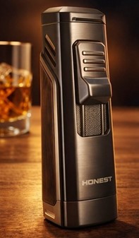 Eksklusiv Cigar Lighter. Tre Jet Flammer - Perfekt Gaveidé i Mahogni