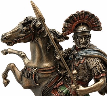 GAVE HAM. Imporedende bronze skulptur af Romerske centurion på hest