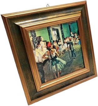 Charmerende miniaturemaleri. Kopi maleri af Edgar Degas "Ballettimen"