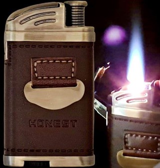 JULEGAVE IDE TIL HAM. Super lighter i brun læderbinding, laveste pris