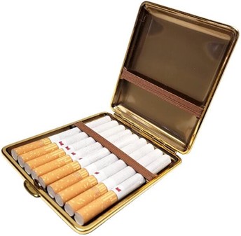CIGARET ETUI LÆDER. Eksklusivt tysk cigaretetui i ægte beige læder