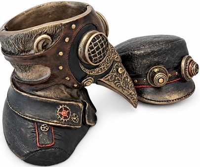 DEKORATION TIL STUEN. Impossant figur af Pestlægen i Steampunk stil