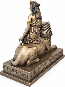 Kleopatra og Sfinks Bronze Statue: Tidløs Elegance til Dit Rum