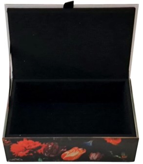 SMYKKESKRIN. Elegant Barok Blomster Glas Lille Smykkeopbevaring