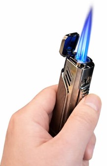 Eksklusiv Cigar Lighter. Tre Jet Flammer - Perfekt Gaveidé i Mahogni