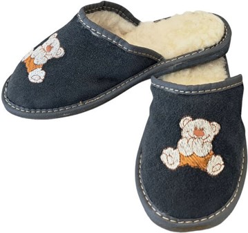 HJEMMESKO MED DYR. Billige uld bamse hjemmesko til børn. Kun 139 kr