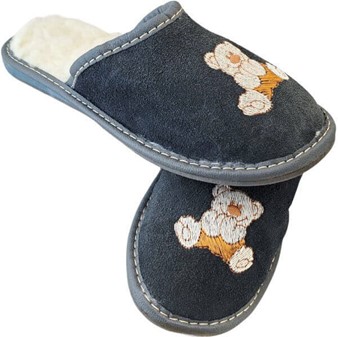 HJEMMESKO MED DYR. Billige uld bamse hjemmesko til børn. Kun 139 kr