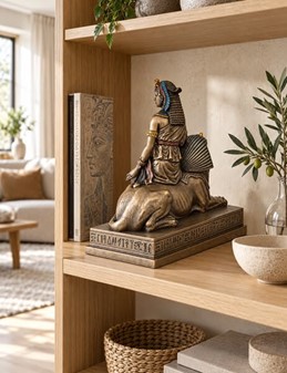 Kleopatra og Sfinks Bronze Statue: Tidløs Elegance til Dit Rum